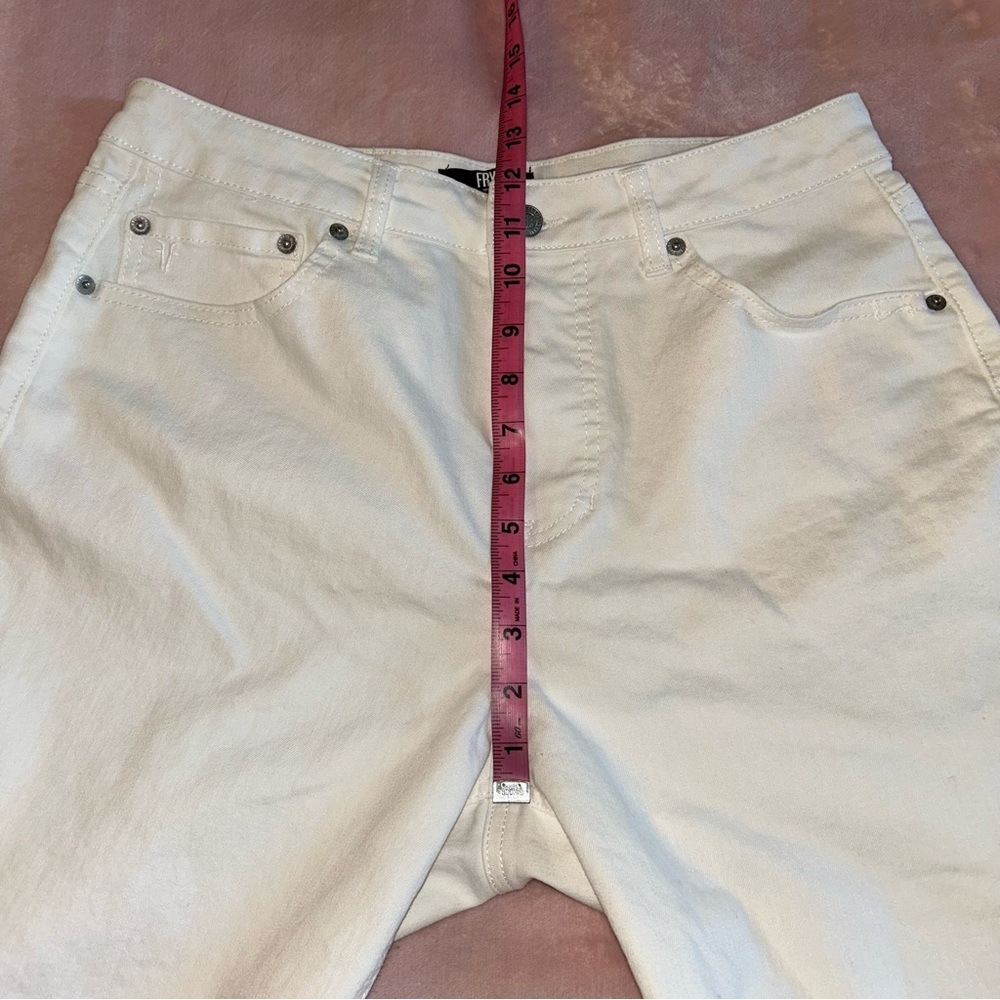 Frye white denim straight leg jeans size 8/29 pockets - Picture 9 of 10
